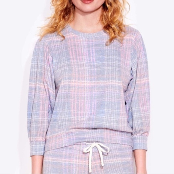 Sundry Pastel Rainbow Plaid Shirt - Picture 1 of 9